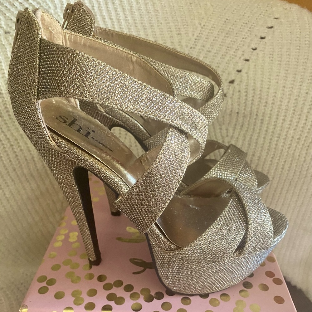 Gold Shimmer Shi by Journeys heels.